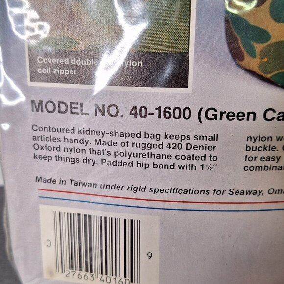 US CAMPER NEW SEALED DELUXE CAMOFLAUGE FANNY PACK 40-1600 - Picture 2 of 5